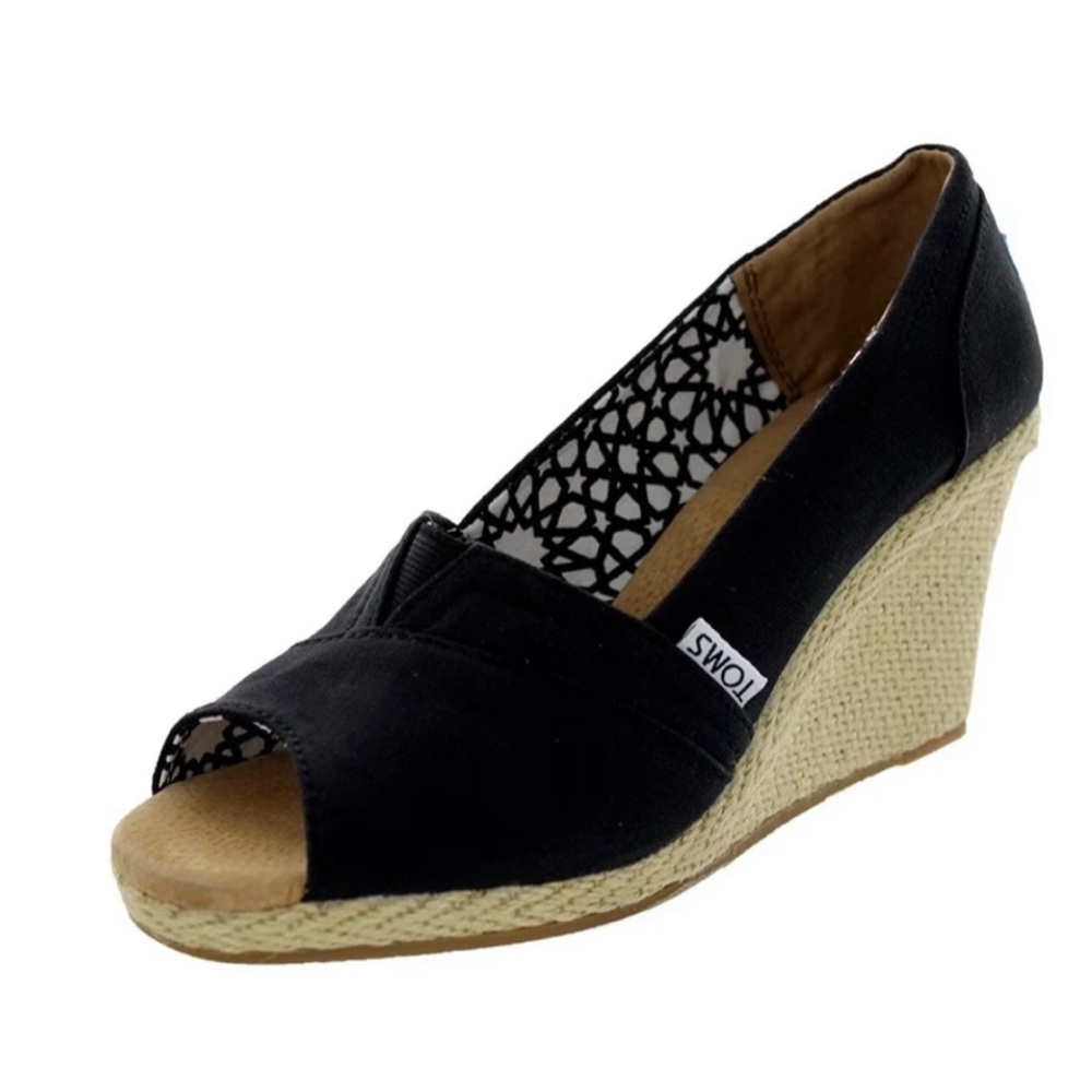 Black Canvas Wedge